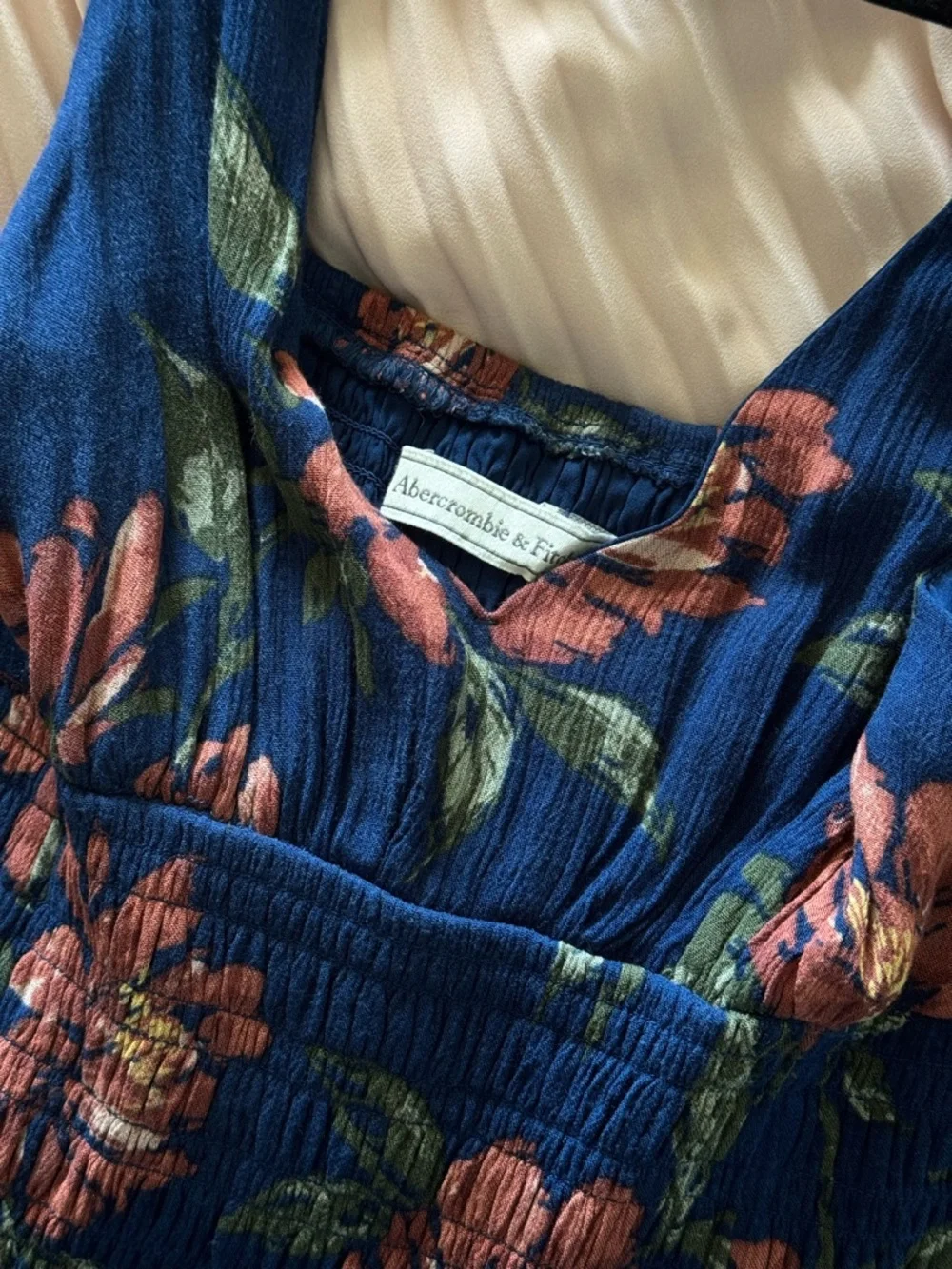 Abercrombie & Fitch Navy Floral V-Neck Maxi Dress